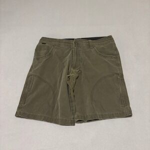 Kuhl Mens Size 32 Olive Green Renegade Cargo Hiking Shorts Stretch Utility